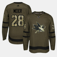 San Jose Sharks #28 Camo Salute To Service Timo Meier Jersey