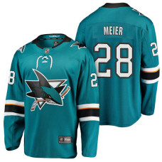 San Jose Sharks #28 Breakaway Player Timo Meier Jersey Teal