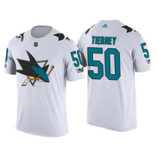 San Jose Sharks White Chris Tierney #50 2018 Adidas New Season Shirsey T-shirt