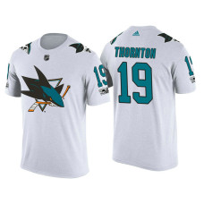 San Jose Sharks White Joe Thornton #19 2018 Adidas New Season Shirsey T-shirt