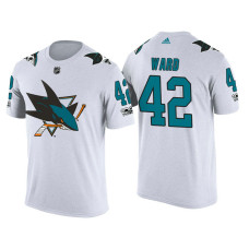 San Jose Sharks White Joel Ward #42 2018 Adidas New Season Shirsey T-shirt