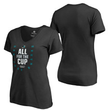 Women's San Jose Sharks 2018 Stanley Cup Playoffs Bound Behind The Net T-shirt Black