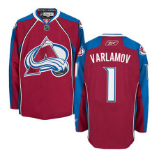 Colorado Avalanche Semyon Varlamov #1 Burgundy Red Home With Jersey 2022 Stanley Cup Champions Patch