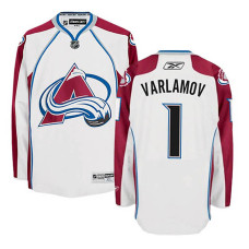 Colorado Avalanche Semyon Varlamov #1 White Away With Jersey 2022 Stanley Cup Champions Patch