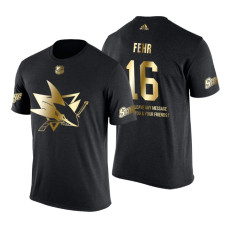 San Jose Sharks Eric Fehr Gold Limited with Message T-Shirt Black