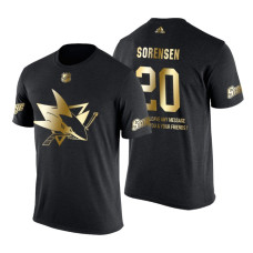 San Jose Sharks Marcus Sorensen Gold Limited with Message T-Shirt Black