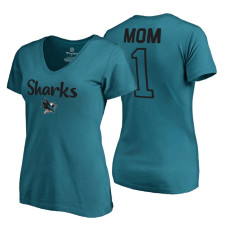 San Jose Sharks 2018 Fanatics Mother's Day Number 1 Mom T-Shirt Teal