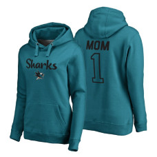 San Jose Sharks 2018 Fanatics Mother's Day Number 1 Mom Pullover Hoodie Teal