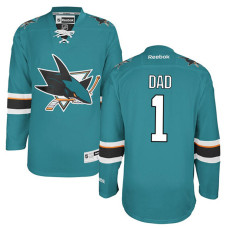 San Jose Sharks Teal Number One Dad Jersey