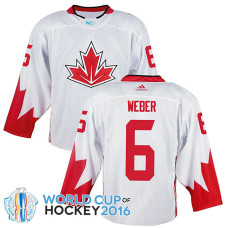 Canada Team Shea Weber #6 White 2016 World Cup Jersey