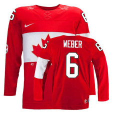 Women's Canada Team Shea Weber #6 Red Away Premier Olympic Jersey