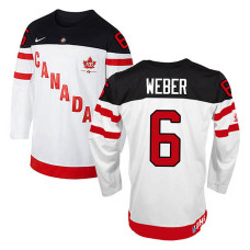 Canada Team Shea Weber #6 White 100th Anniversary Premier Olympic Jersey