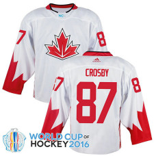 Canada Team Sidney Crosby #87 White 2016 World Cup Jersey