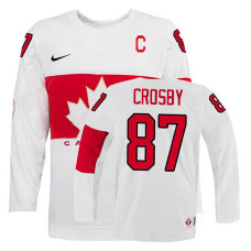 Canada Team Sidney Crosby #87 White Home Premier Olympic Jersey