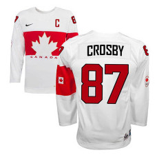 Youth Canada Team Sidney Crosby #87 White Home Premier Olympic Jersey