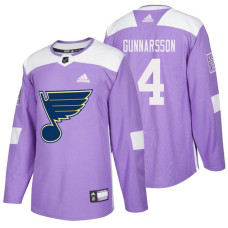 St. Louis Blues #4 Carl Gunnarsson Purple Hockey Fights Cancer Authentic Jersey