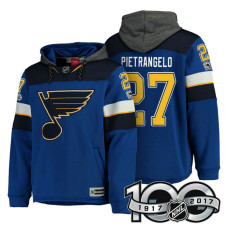 St. Louis Blues #27 Alex Pietrangelo Royal Anniversary Classic Patch Hoodie