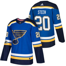 St. Louis Blues #20 Alexander Steen Blue 2018 New Season Home Authentic Jersey With Anniversary Patch