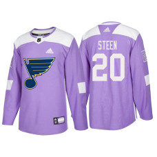 St. Louis Blues #20 Alexander Steen Purple Hockey Fights Cancer Authentic Jersey