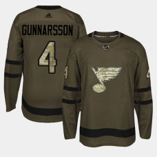 St. Louis Blues #4 Camo Salute To Service Carl Gunnarsson Jersey