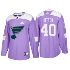 St. Louis Blues #40 Carter Hutton Purple Hockey Fights Cancer Authentic Jersey