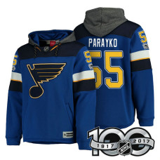 St. Louis Blues #55 Colton Parayko Royal Anniversary Classic Patch Hoodie