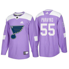 St. Louis Blues #55 Colton Parayko Purple Hockey Fights Cancer Authentic Jersey