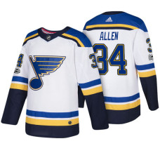 St. Louis Blues #34 Jake Allen White 2018 New Season Team Road Jersey