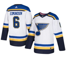 St. Louis Blues #6 White Authentic Away Joel Edmundson Jersey