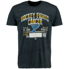 St. Louis Blues Navy Hockey Fights Cancer Old Time Throwback T-shirt