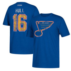 St. Louis Blues Royal Brett Hull #16 CCM Retired Player Vintage T-shirt