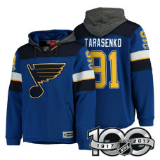 St. Louis Blues #91 Vladimir Tarasenko Royal Anniversary Classic Patch Hoodie