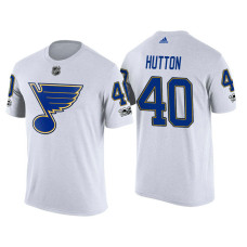 St. Louis Blues White Carter Hutton #40 2018 Adidas New Season Shirsey T-shirt