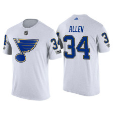 St. Louis Blues White Jake Allen #34 2018 Adidas New Season Shirsey T-shirt