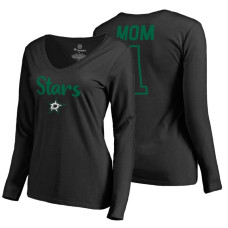 Dallas Stars 2018 Fanatics Mother's Day Number 1 Mom long sleeve T-Shirt Black