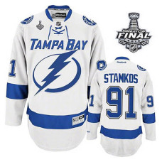 Youth Tampa Bay Lightning Steven Stamkos #91 White 2022 Stanley Cup Finals patch Away Jersey