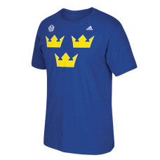 Sweden Hockey Adidas Royal 2016 World Cup of Hockey Primary Logo Ultimate Climalite T-Shirt