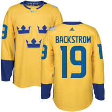 Sweden Team 2016 World Cup of Hockey #19 Nicklas Backstrom Yellow Premier Jersey