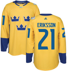 Sweden Team 2016 World Cup of Hockey #21 Loui Eriksson Yellow Premier Jersey