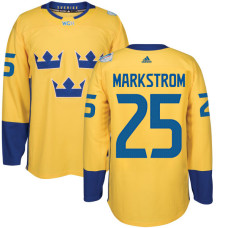 Sweden Team 2016 World Cup of Hockey #25 Jacob Markstrom Yellow Premier Jersey