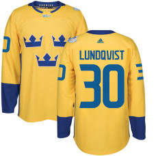 Sweden Team 2016 World Cup of Hockey #30 Henrik Lundqvist Yellow Premier Jersey