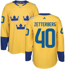 Sweden Team 2016 World Cup of Hockey #40 Henrik Zetterberg Yellow Premier Jersey