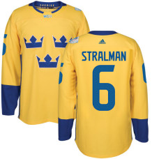 Sweden Team 2016 World Cup of Hockey #6 Anton Stralman Yellow Premier Jersey