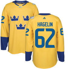 Sweden Team 2016 World Cup of Hockey #62 Carl Hagelin Yellow Premier Jersey