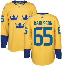 Sweden Team 2016 World Cup of Hockey #65 Erik Karlsson Yellow Premier Jersey