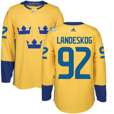 Sweden Team 2016 World Cup of Hockey #92 Gabriel Landeskog Yellow Premier Jersey