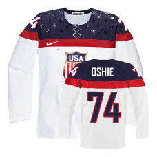 USA Team T. J. Oshie #74 White Home Premier Olympic Jersey