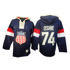 USA Team T. J. Oshie #74 Navy Blue Premier Olympic Jersey