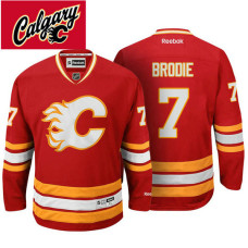 T.J. Brodie #7 Calgary Flames Red Throwback Alternate Jersey