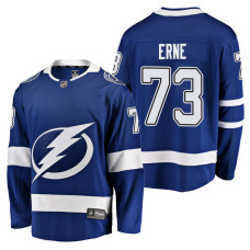 Tampa Bay Lightning #73 Breakaway Player Adam Erne Jersey 2022 Stanley Cup Finals Patch Blue